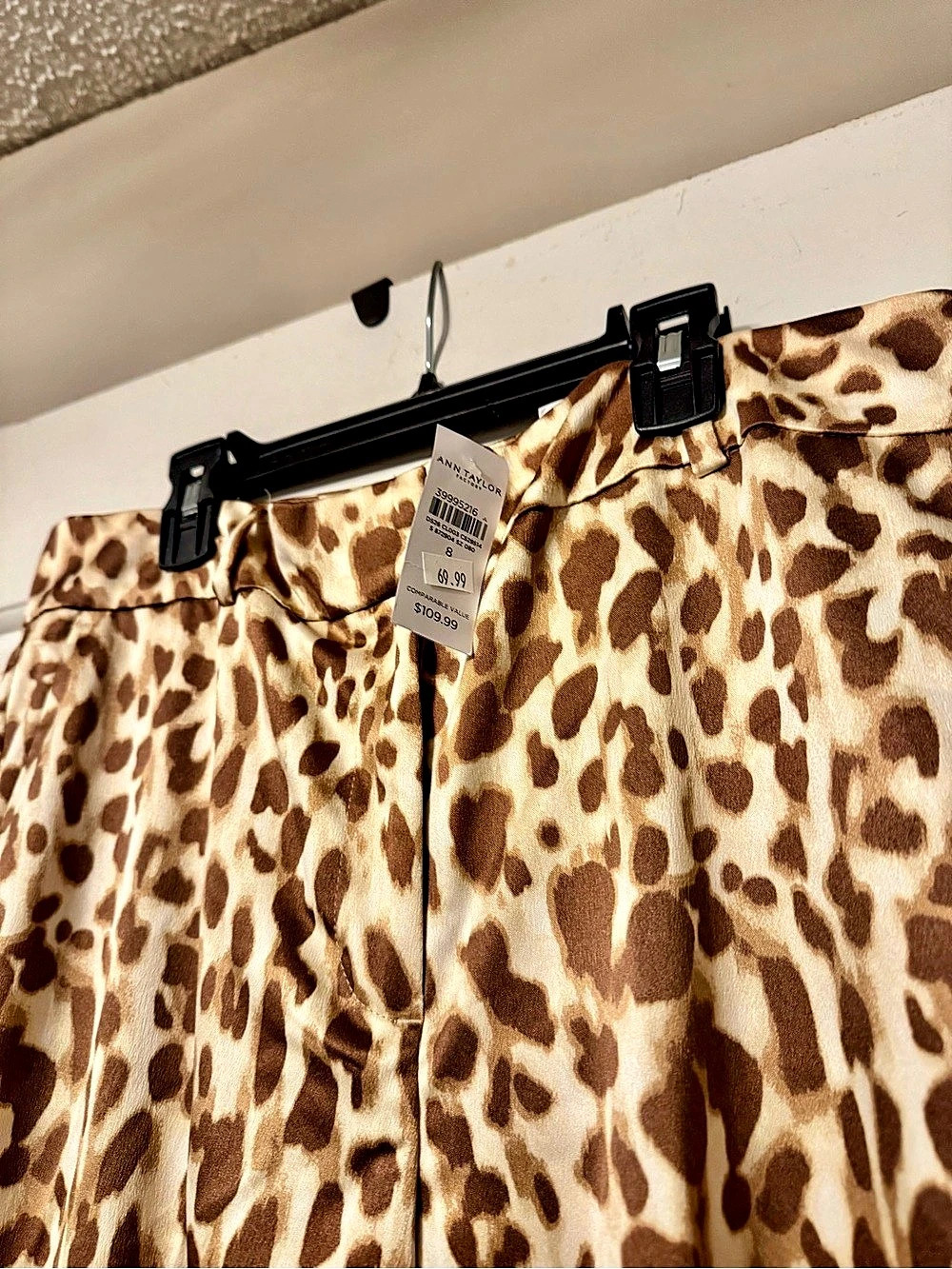 Ann Taylor Animal Print Wide Leg Pants Size 8 NWT - Picture 3 of 5